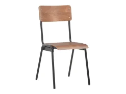 Sillas de comedor 2 unidades madera contrachapada y acero marrón