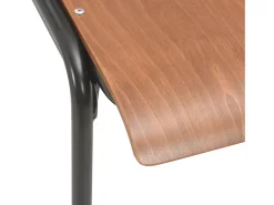 Sillas de comedor 2 unidades madera contrachapada y acero marrón
