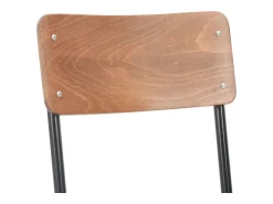 Sillas de comedor 2 unidades madera contrachapada y acero marrón
