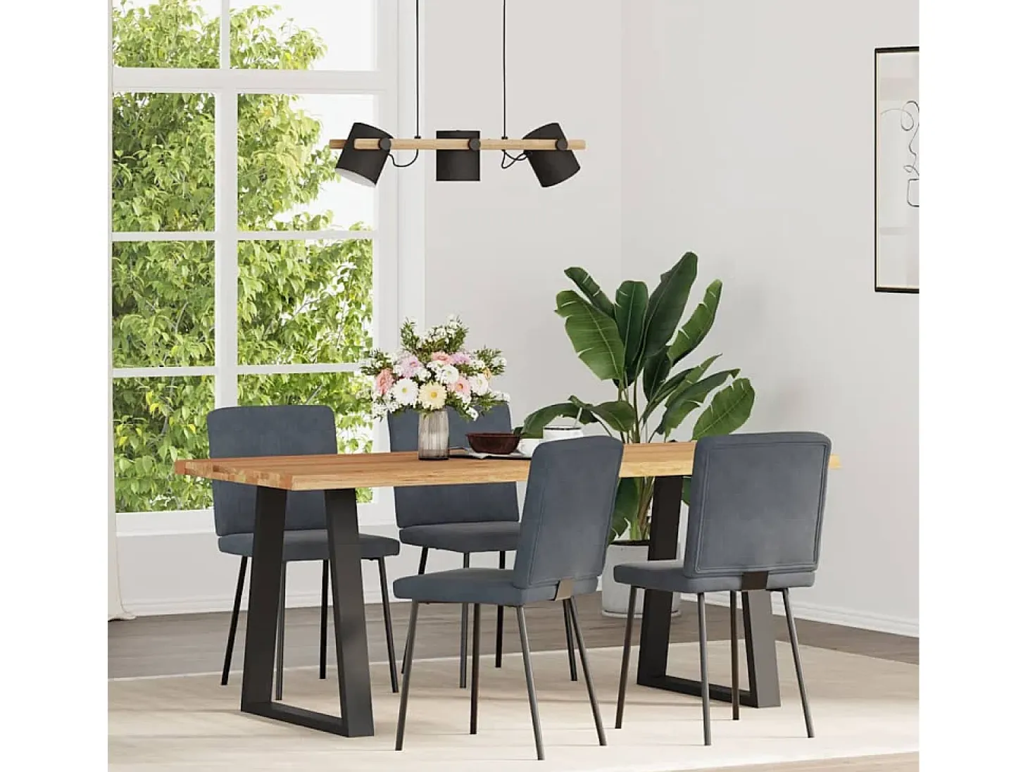 Sillas de comedor 4 unidades terciopelo gris oscuro