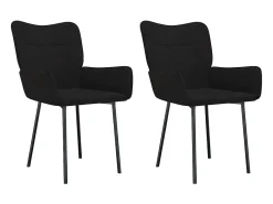 Sillas de comedor 2 unidades terciopelo negro