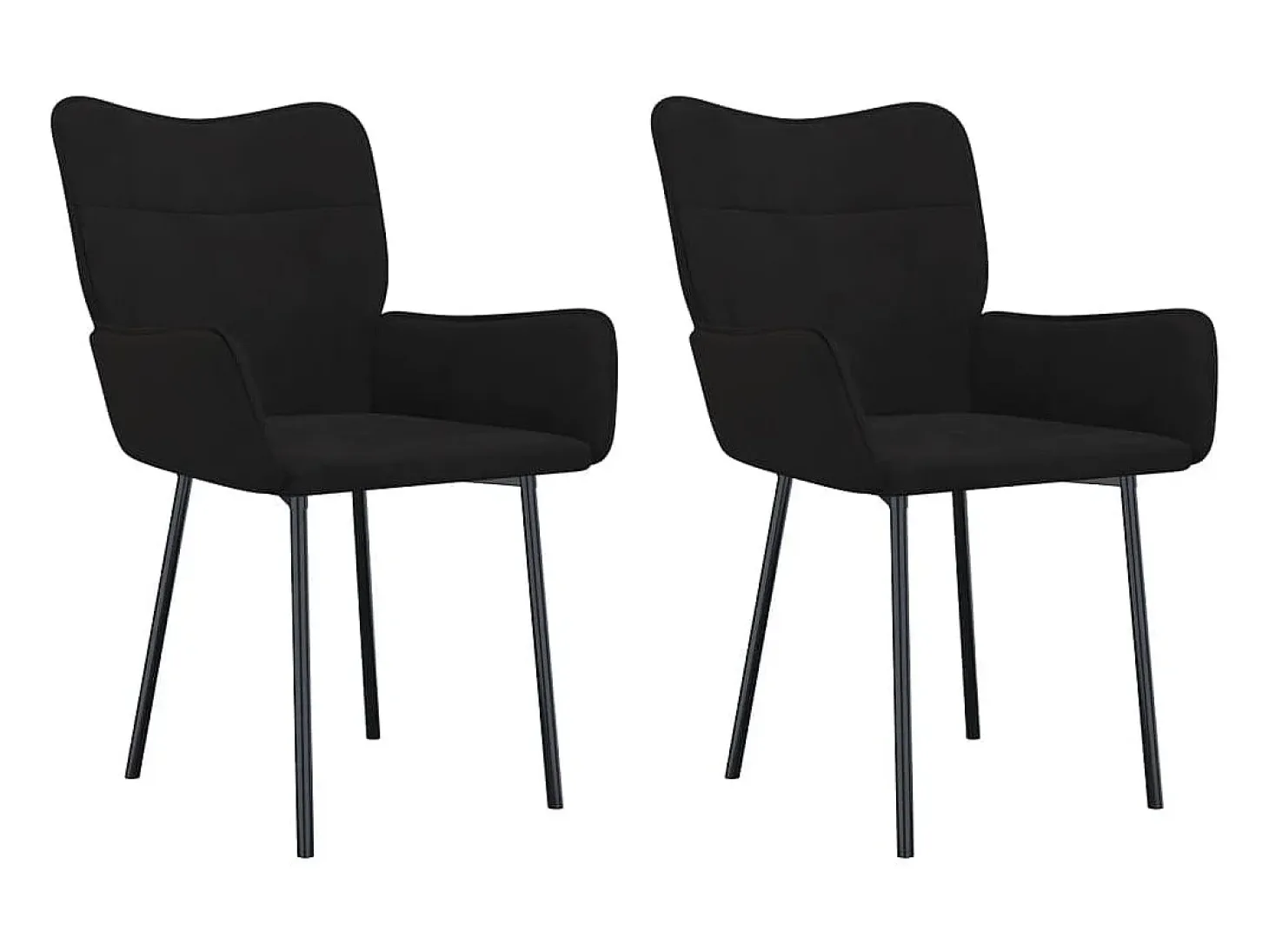 Sillas de comedor 2 unidades terciopelo negro