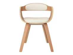 Sillas de comedor 6 unidades cuero sintético y madera curvada crema