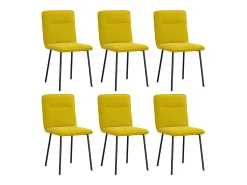 Sillas de comedor 6 unidades terciopelo amarillo