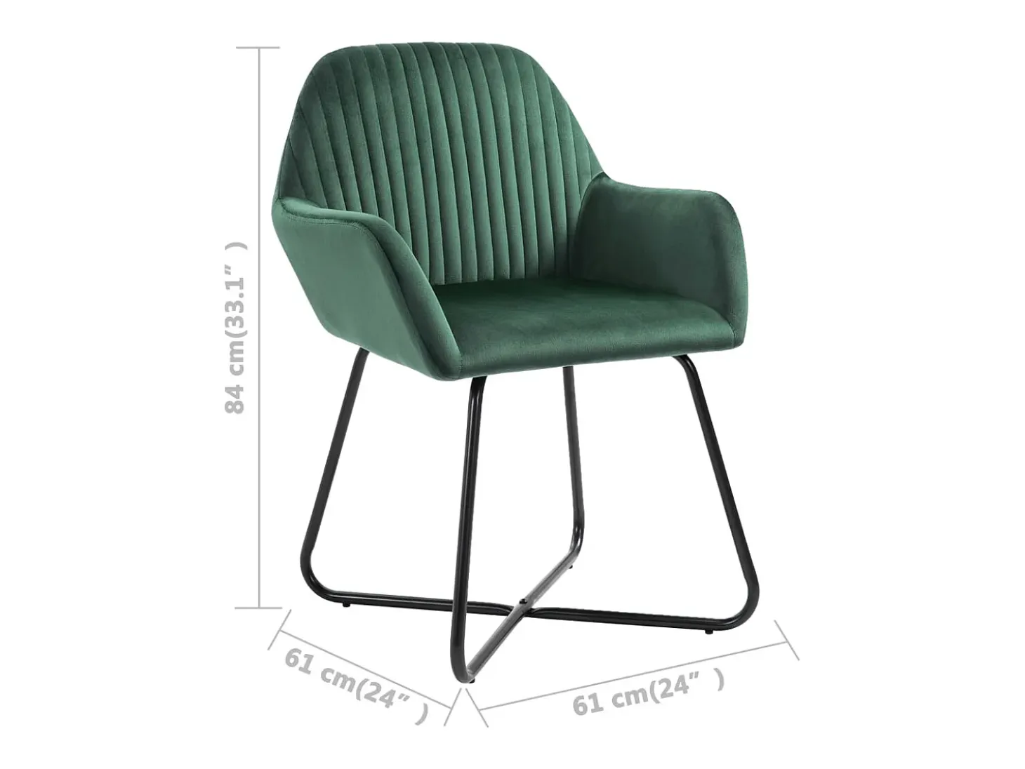 Sillas de comedor 4 unidades de terciopelo verde