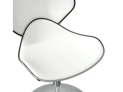 Sillas de comedor 4 unidades cuero sintético blanco
