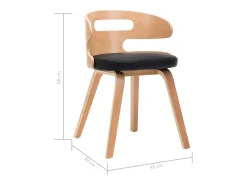 Sillas de comedor 2 unidades madera curvada y cuero sintético negro