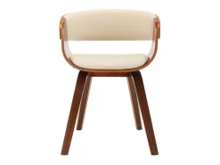 Sillas de comedor 2 unidades madera curvada y cuero sintético crema