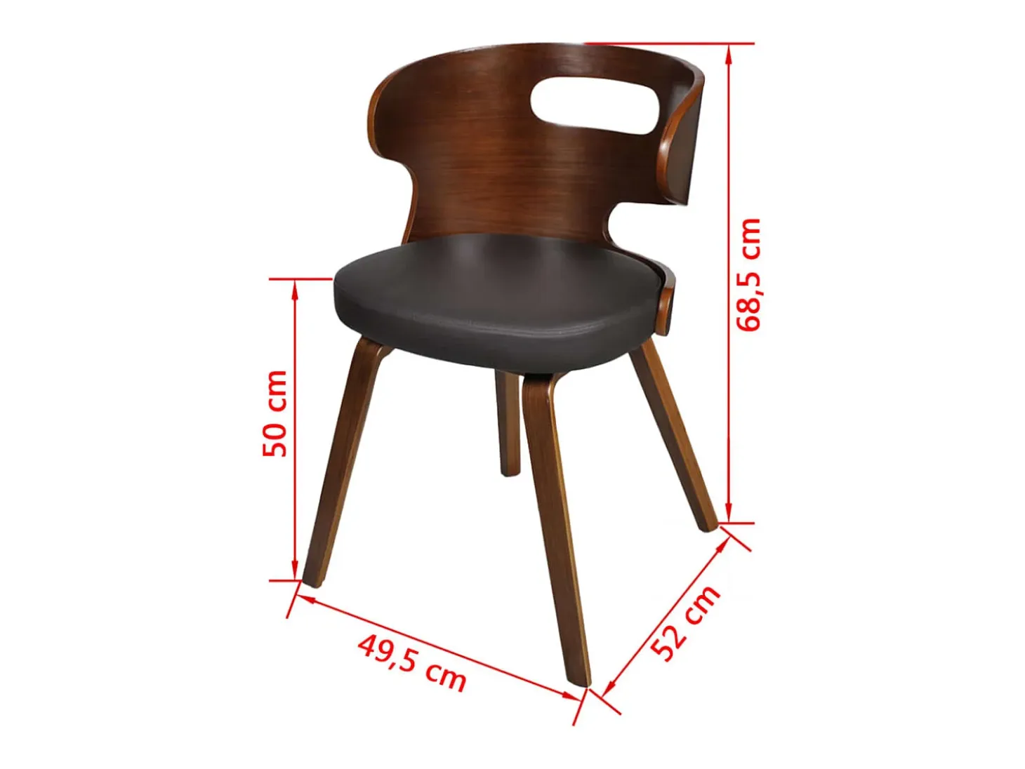Sillas de comedor 6 unidades cuero sintético marrón