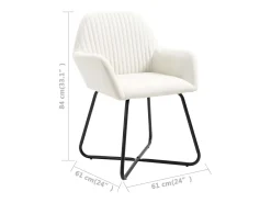 Sillas de comedor 2 unidades tela color crema