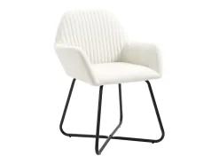 Sillas de comedor 2 unidades tela color crema