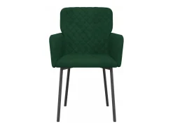 Sillas de comedor 2 unidades terciopelo verde oscuro