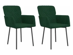 Sillas de comedor 2 unidades terciopelo verde oscuro