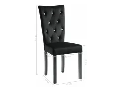 Sillas de comedor 2 unidades terciopelo negro