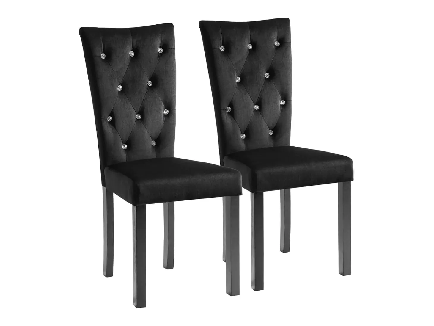 Sillas de comedor 2 unidades terciopelo negro