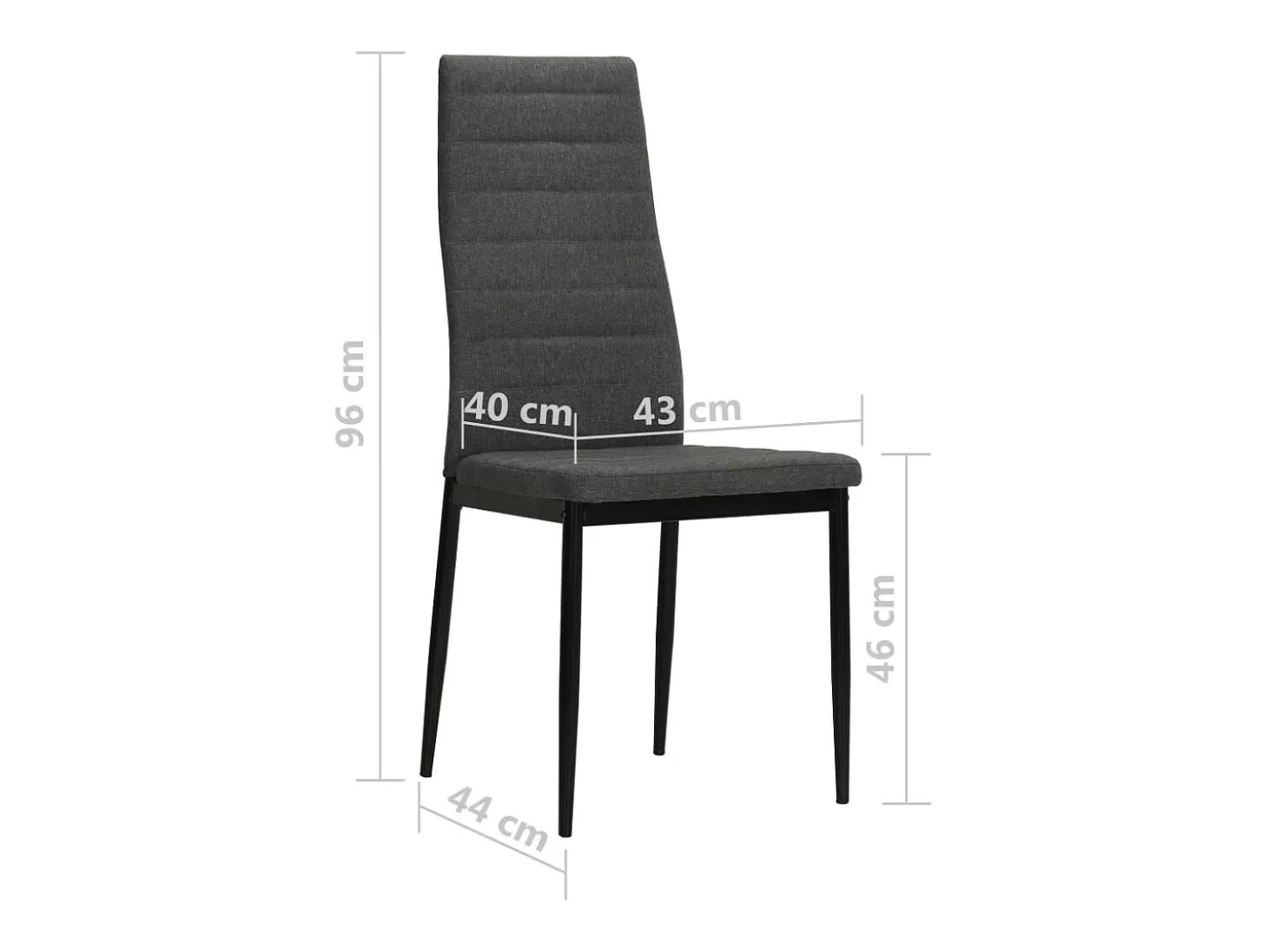 Sillas de comedor 6 unidades tela gris oscuro