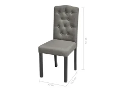 Sillas de comedor 6 unidades de tela gris