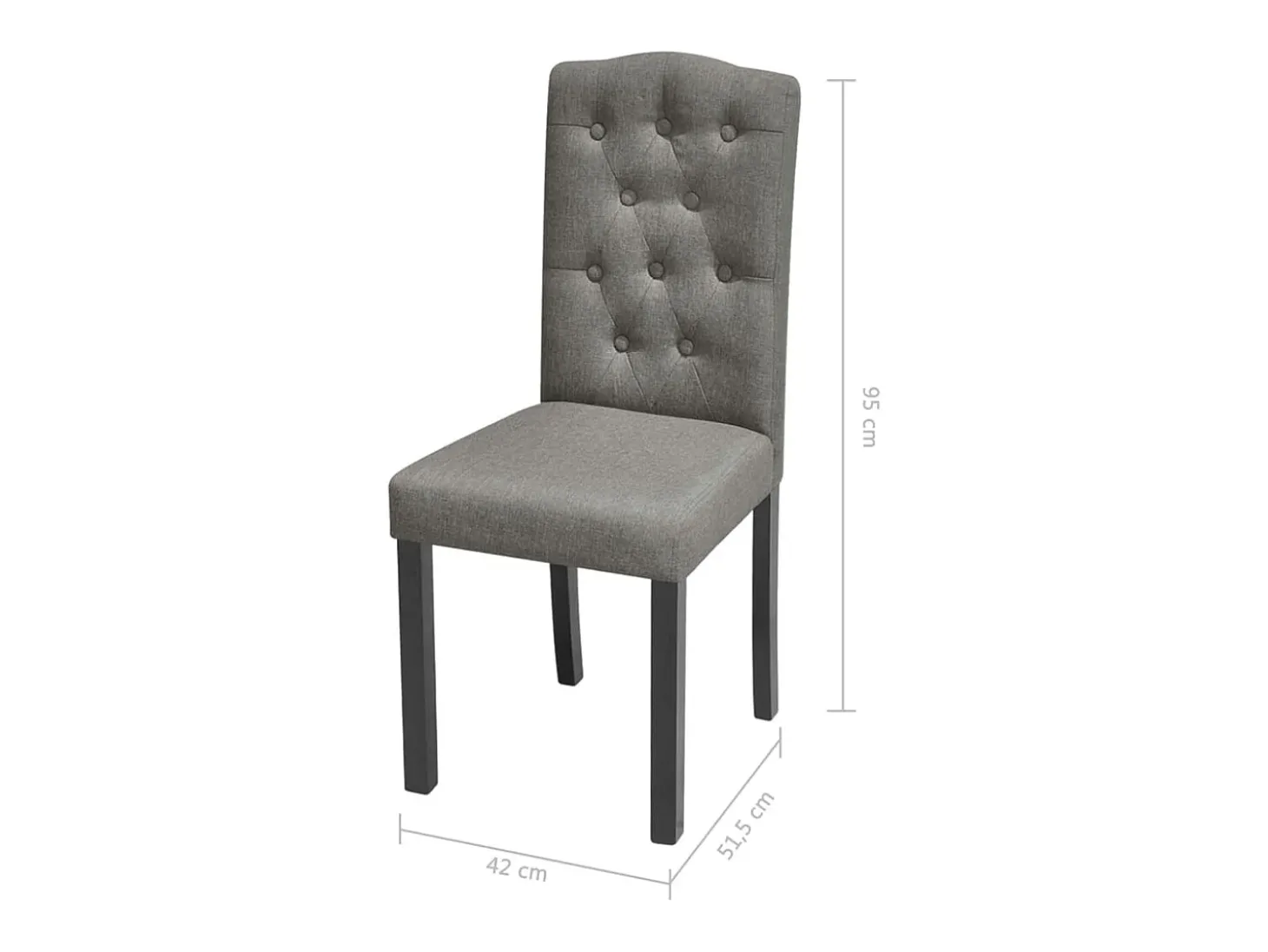 Sillas de comedor 6 unidades de tela gris