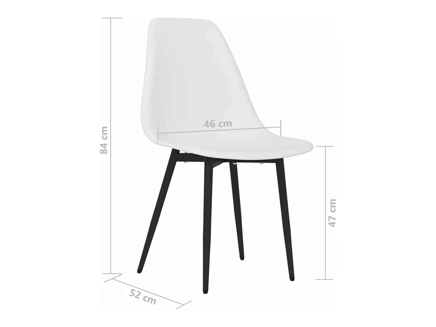 Sillas de comedor 4 unidades blancas PP