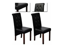 Sillas de comedor 2 unidades cuero sintético negro