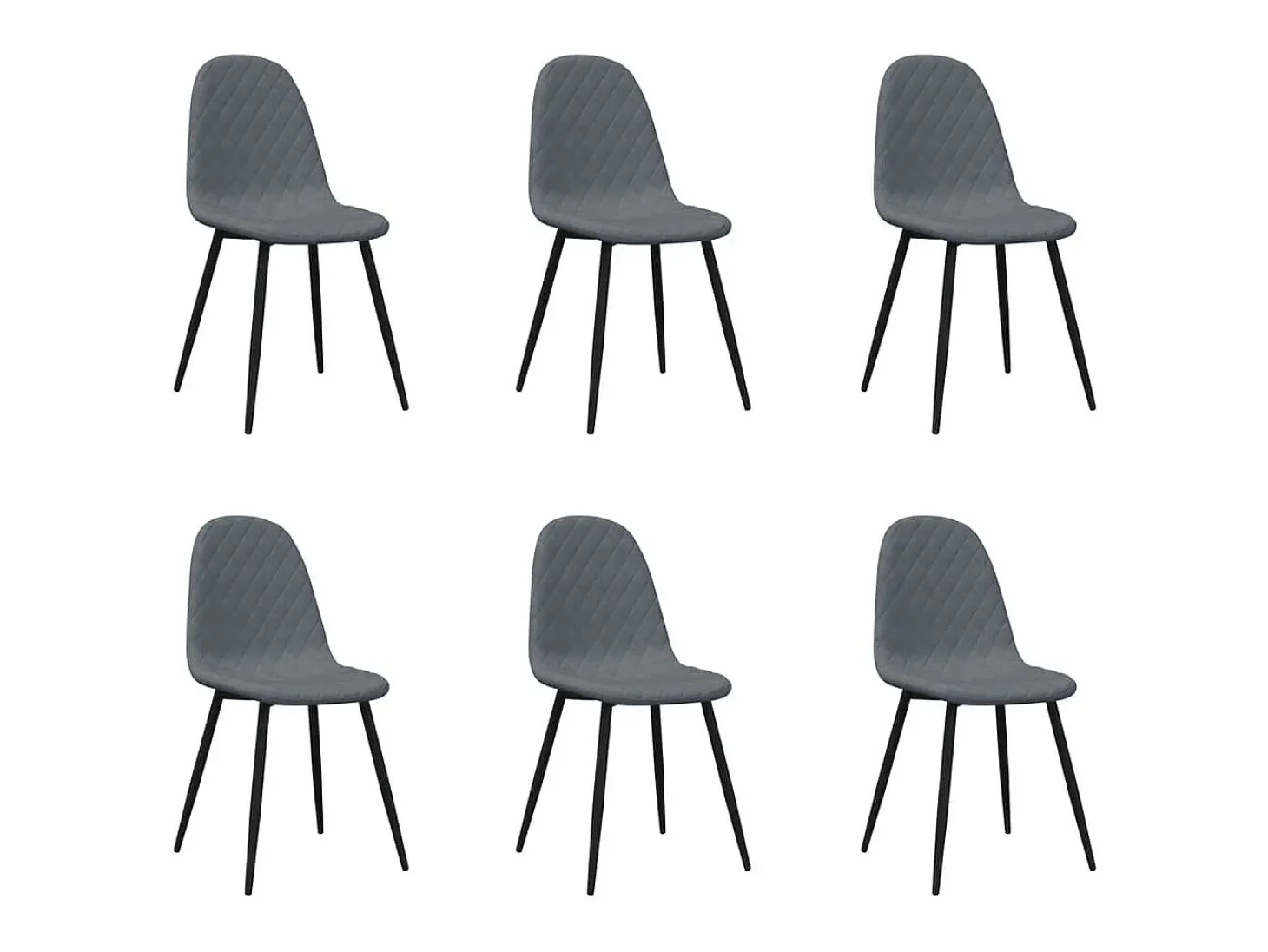 Sillas de comedor 6 unidades terciopelo gris oscuro