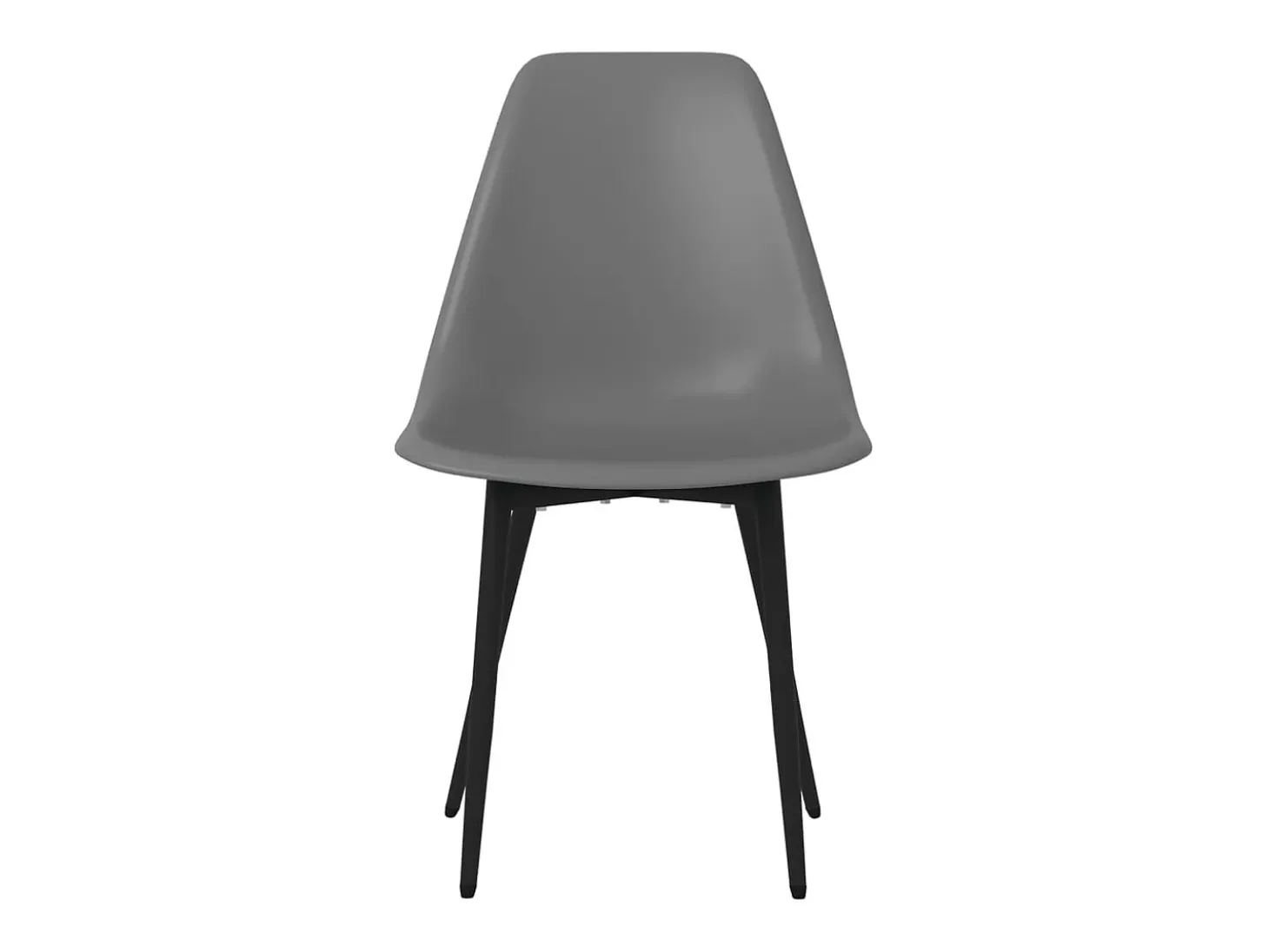 Sillas de comedor 2 unidades gris PP