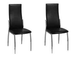 Sillas de comedor 2 unidades cuero sintético negro