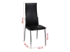 Sillas de comedor 2 unidades cuero sintético negro