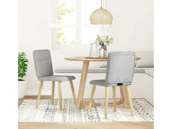 Sillas de comedor 2 unidades tela gris nube