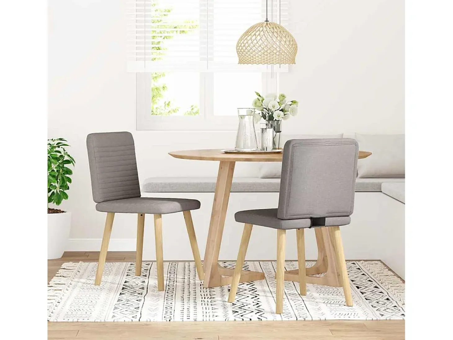 Sillas de comedor 2 unidades tela gris taupé