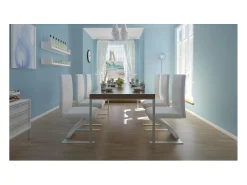 Sillas de comedor 6 unidades cuero sintético blanco
