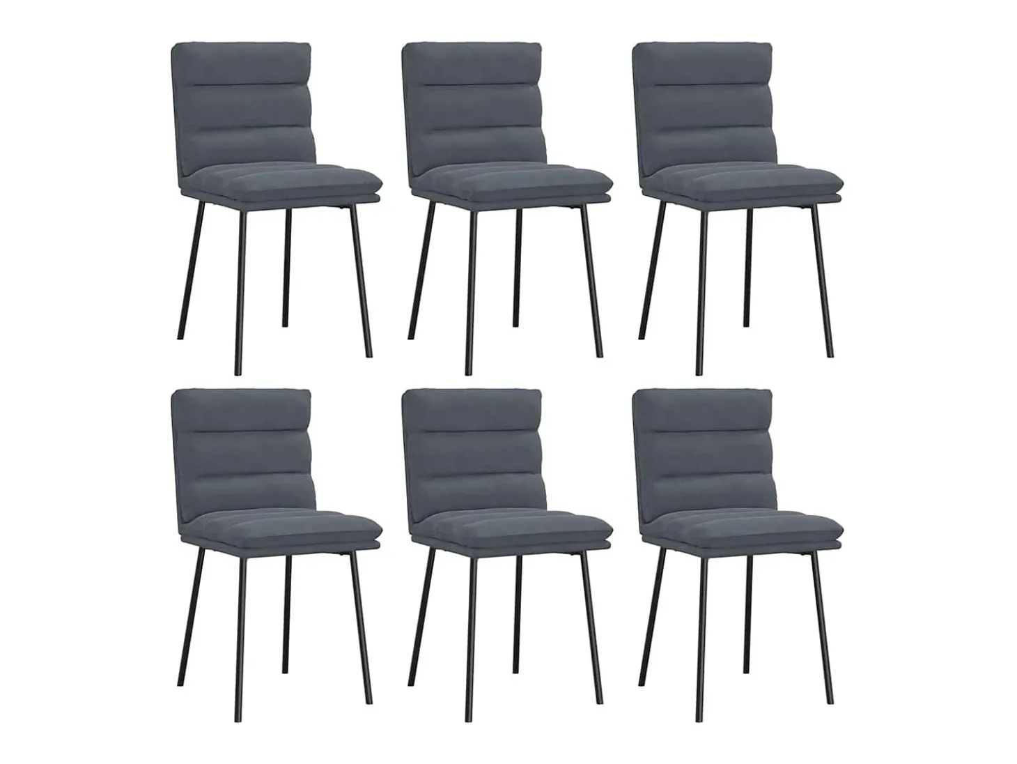 Sillas de comedor 6 unidades terciopelo gris oscuro