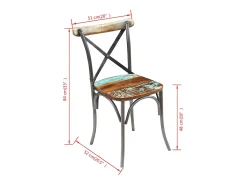 Sillas de comedor 4 unidades madera maciza reciclada