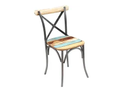 Sillas de comedor 4 unidades madera maciza reciclada