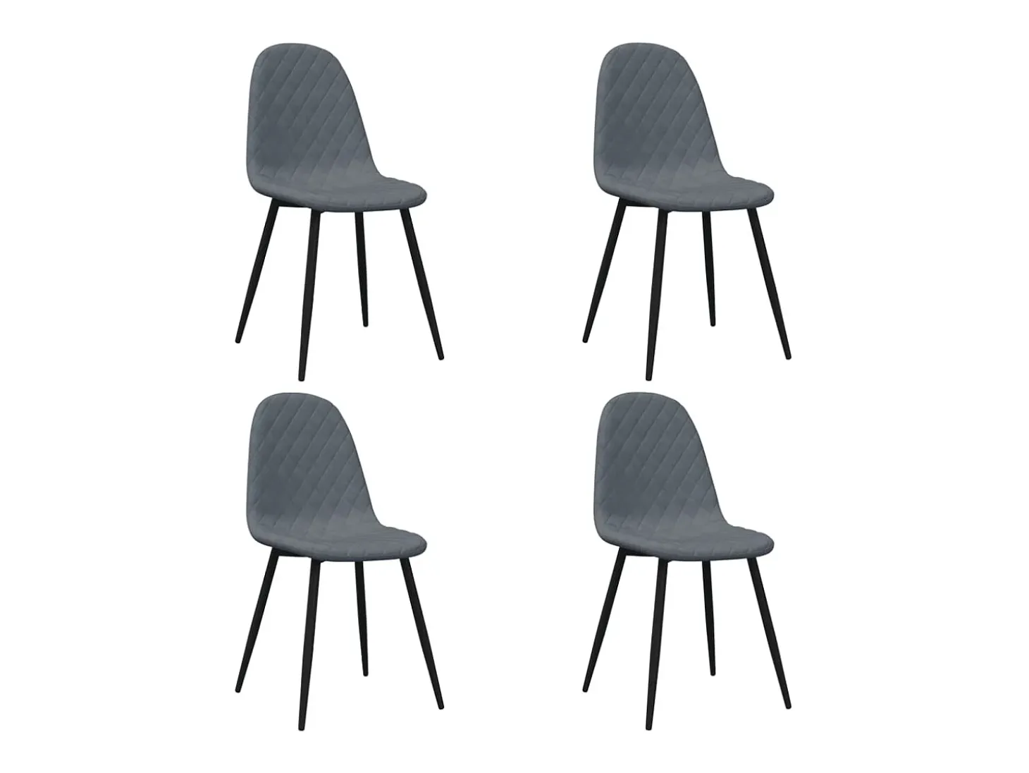 Sillas de comedor 4 unidades terciopelo gris oscuro