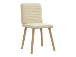Sillas de comedor 6 unidades tela color crema