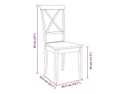 Sillas de comedor 2 unidades madera maciza de caucho