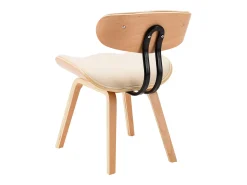 Sillas de comedor 2 unidades madera curvada y cuero sintético crema