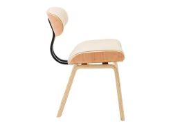 Sillas de comedor 2 unidades madera curvada y cuero sintético crema