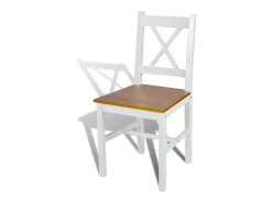 Sillas de comedor 6 unidades madera de pino blancas