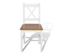 Sillas de comedor 6 unidades madera de pino blancas