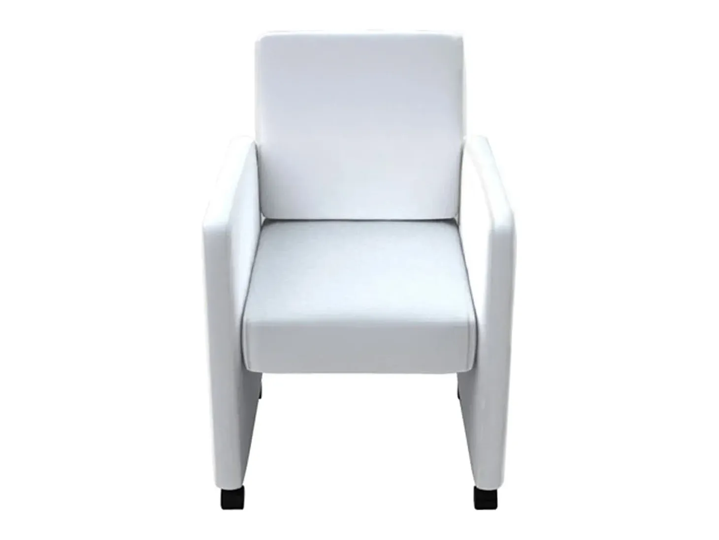Sillas de comedor 4 unidades cuero sintético blanco