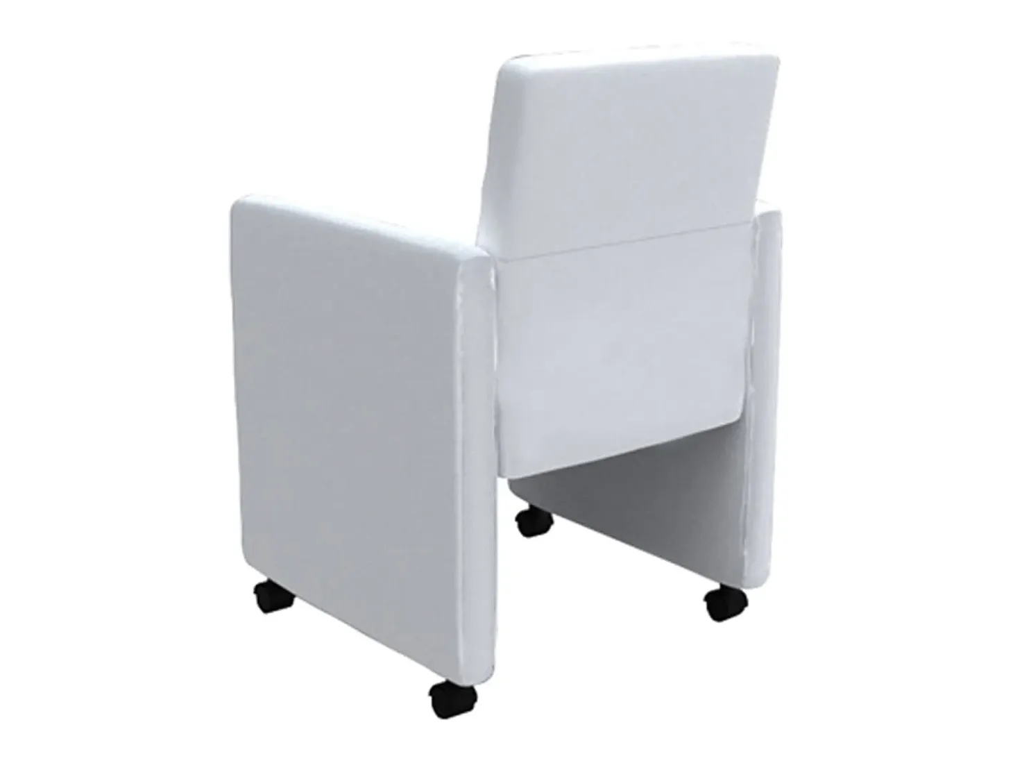Sillas de comedor 4 unidades cuero sintético blanco
