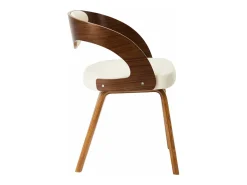 Sillas de comedor 6 unidades madera curvada y cuero sintético crema