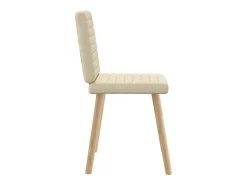 Sillas de comedor 4 unidades tela color crema