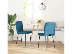 Sillas de comedor 2 unidades terciopelo azul