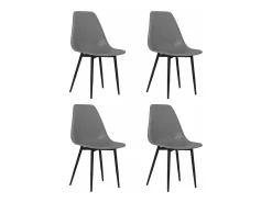 Sillas de comedor 4 unidades gris PP