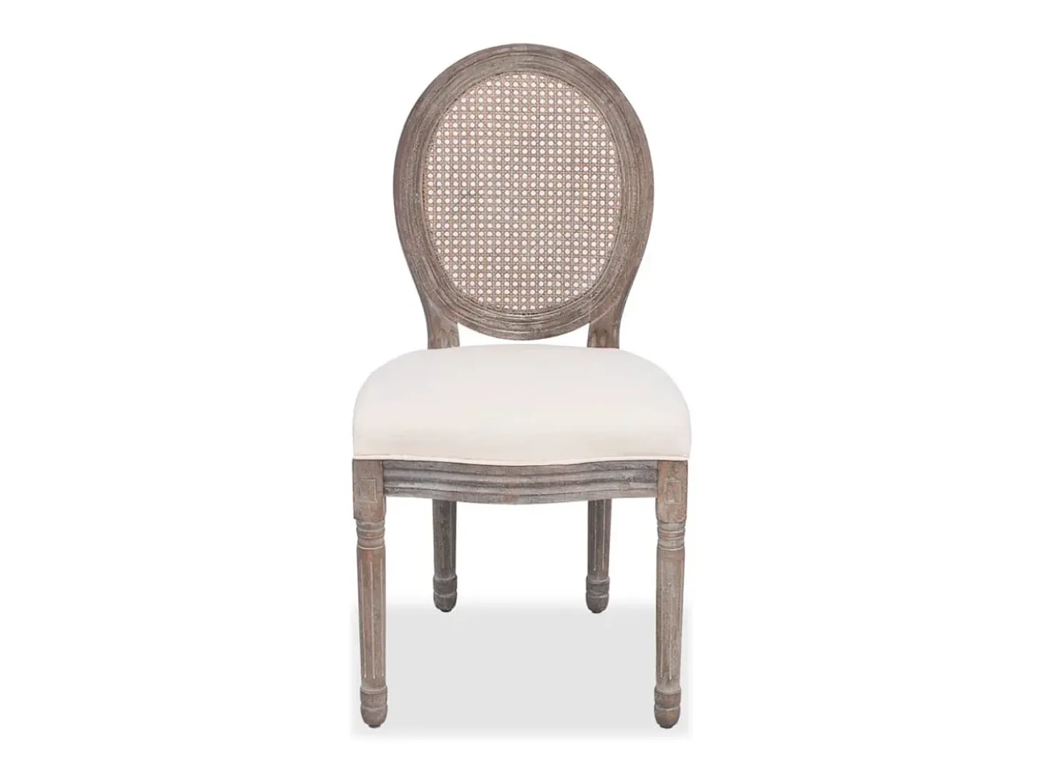 Sillas de comedor 4 unidades tela color crema