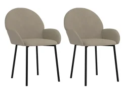 Sillas de comedor 2 unidades terciopelo gris claro