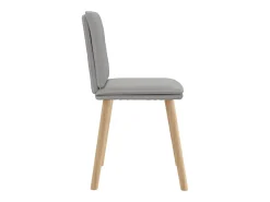 Sillas de comedor 6 unidades tela gris nube